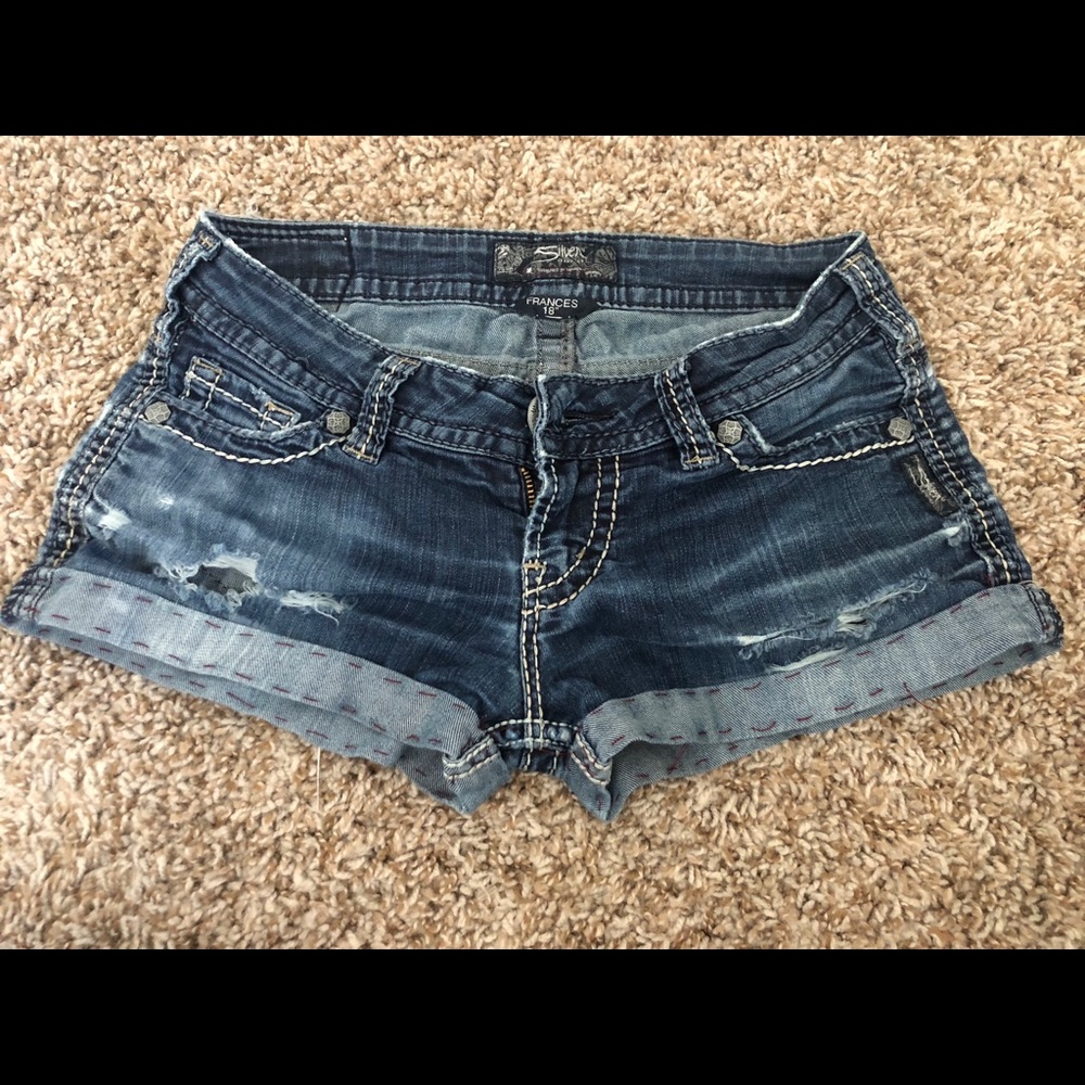 Silver denim shorts Frances 18’’ Size 25/31